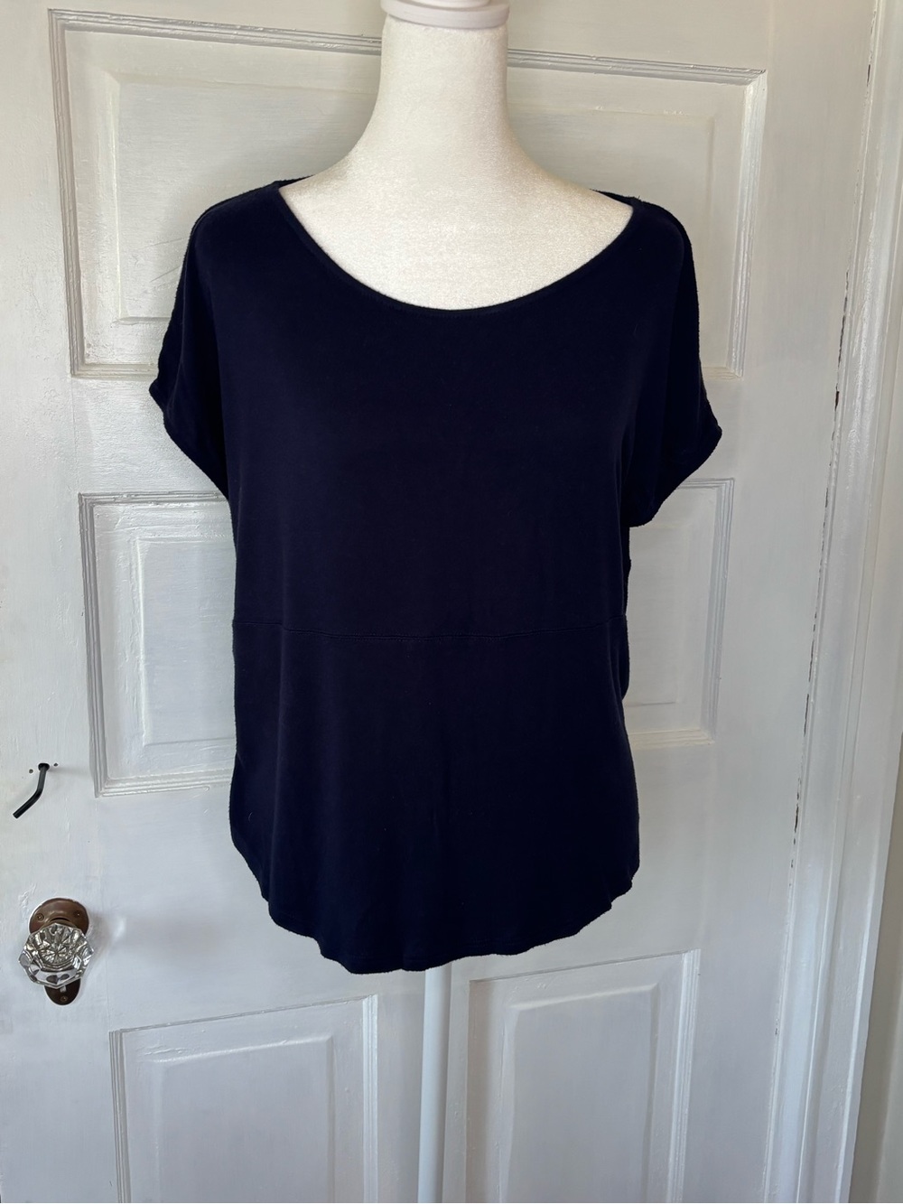 Anthropologie Sleep Till Noon Navy Short Sleeve Tunic Top